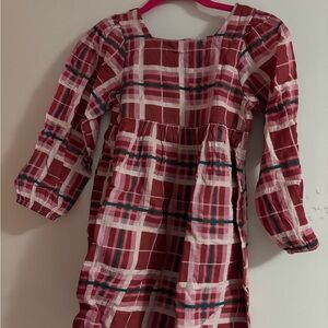 Plaid Kids Dress in Red and Pink